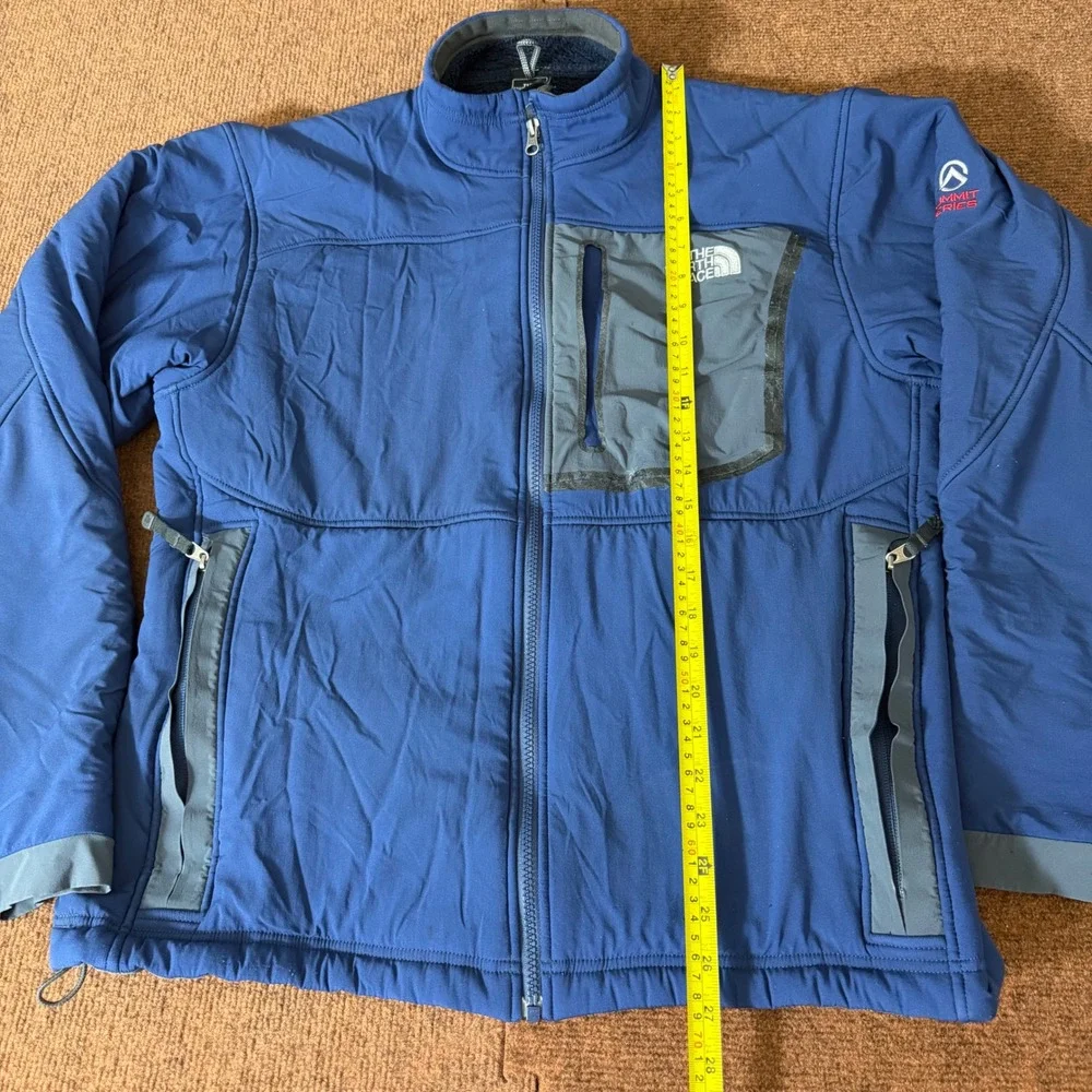 The North‎ Face Summit Series Softshell Jacket Mens L Blue Full Zip Fleece Lined